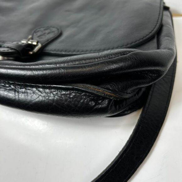 Patricia Nash London Saddle Bag Black Smooth Leather Shoulder Crossbody Bag - Picture 8 of 15